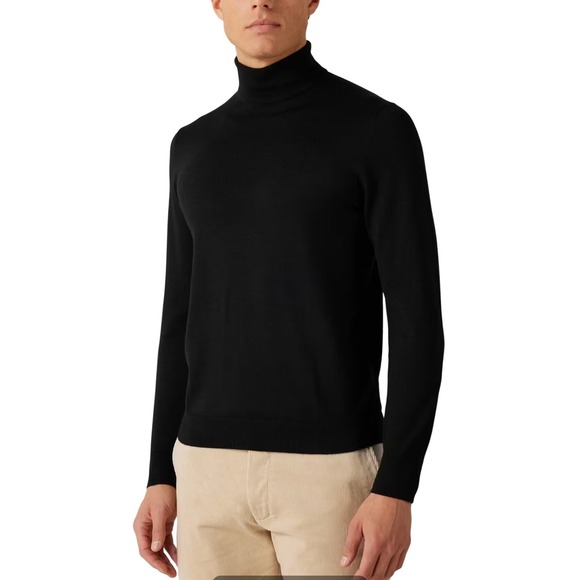 These Glory Days Leopold Turtleneck Merino Wool Sweater Black Men's Size L Large - Picture 1 of 8